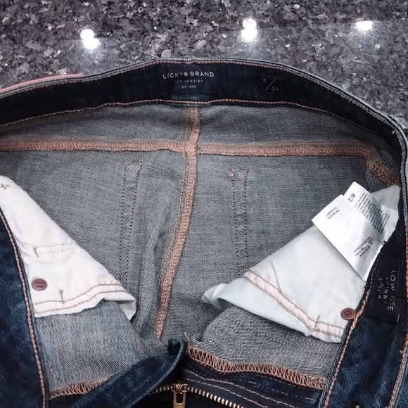 Womens Lucky Brand Jeans size 16 mid waist unhemmed at 27 Low Rise Lolita Skinny - Picture 11 of 14